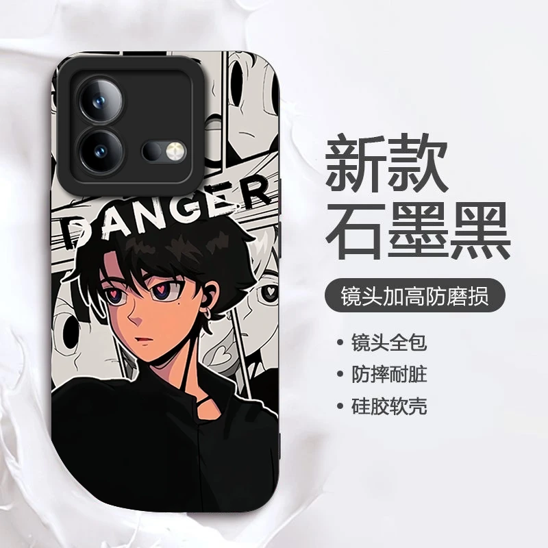 漫画男孩vivoIQOONEO8手机壳卡通IQOONEO8PRO液态简约防摔潮个性
