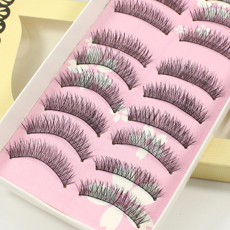 纯手工假睫毛自然仿真纤长浓密裸妆柔软棉线梗卷翘一片式贴眼睫毛