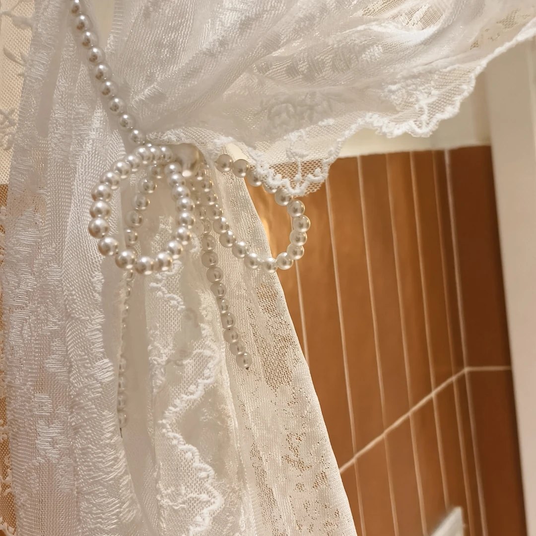 窗帘绑带轻奢高档珍珠蝴蝶结窗帘扣磁吸窗纱收纳扎束带绑绳子