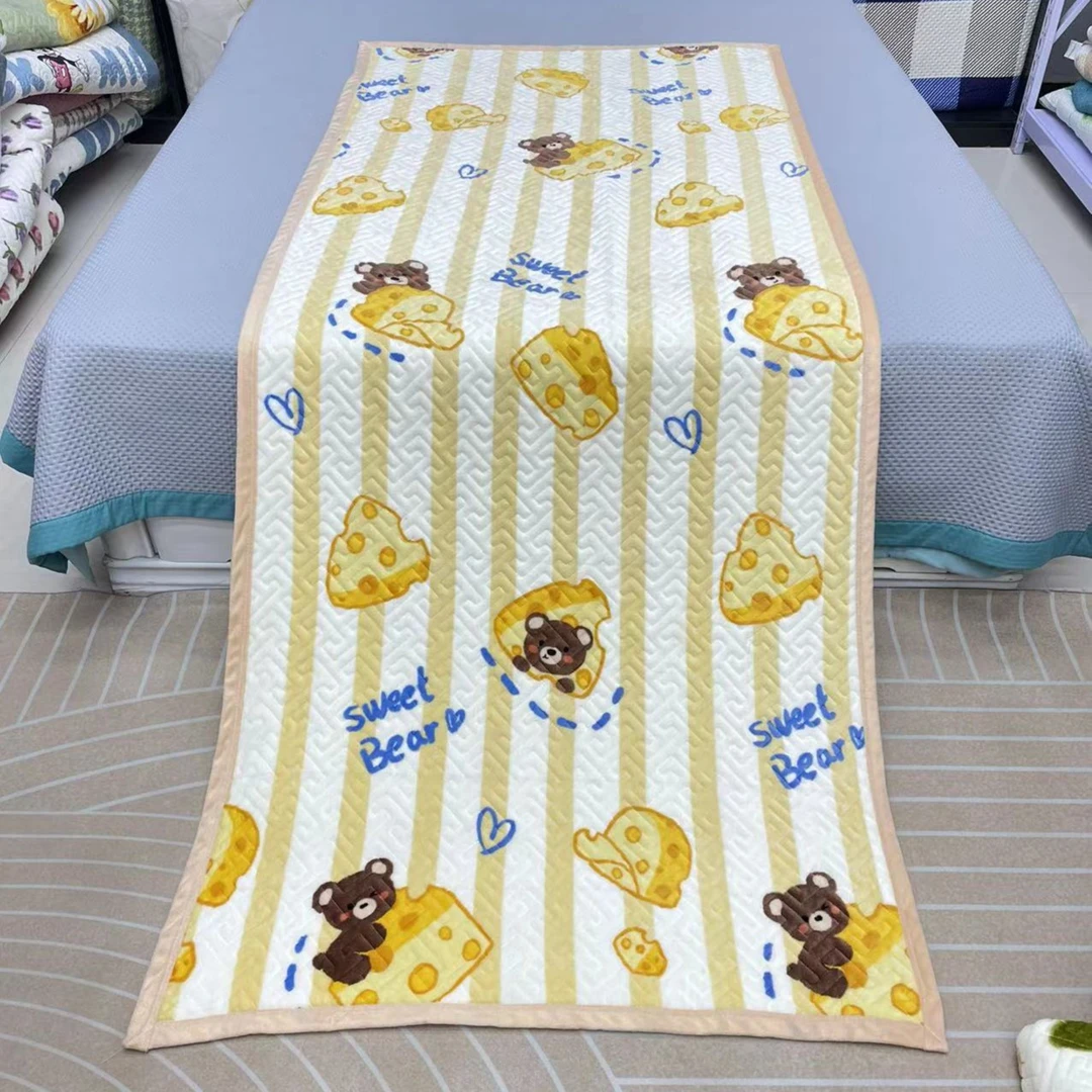 奶酪小熊牛奶绒床盖90*220（+-5cm)加厚加密双面透气源头好家居