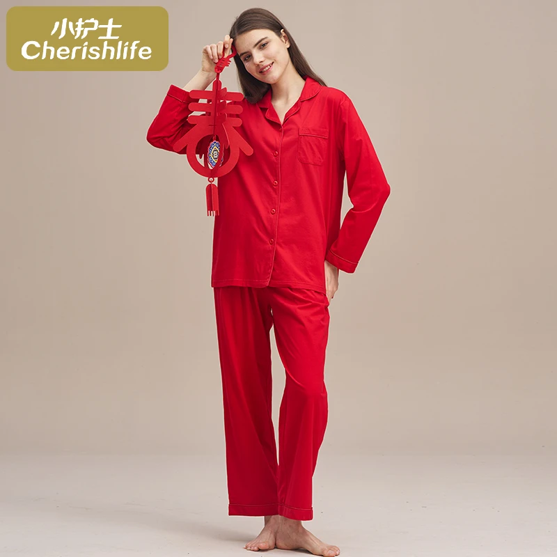 小护士女士家居服本命年红色喜福休闲睡衣套装