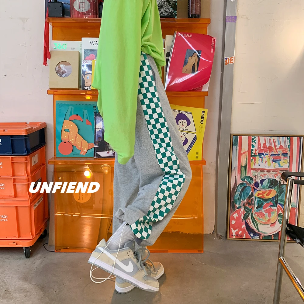 【9229包邮】2024秋装新款青少年学生港风INS潮牌格子休闲裤子