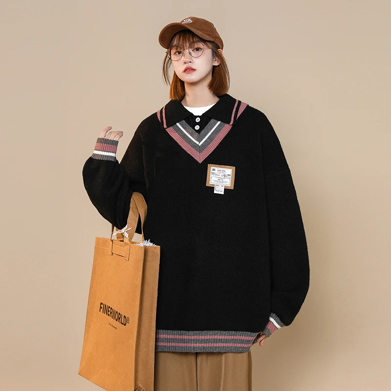 【10987包邮】2025秋季新款青少年学生美式学院感慵懒假两件毛衣