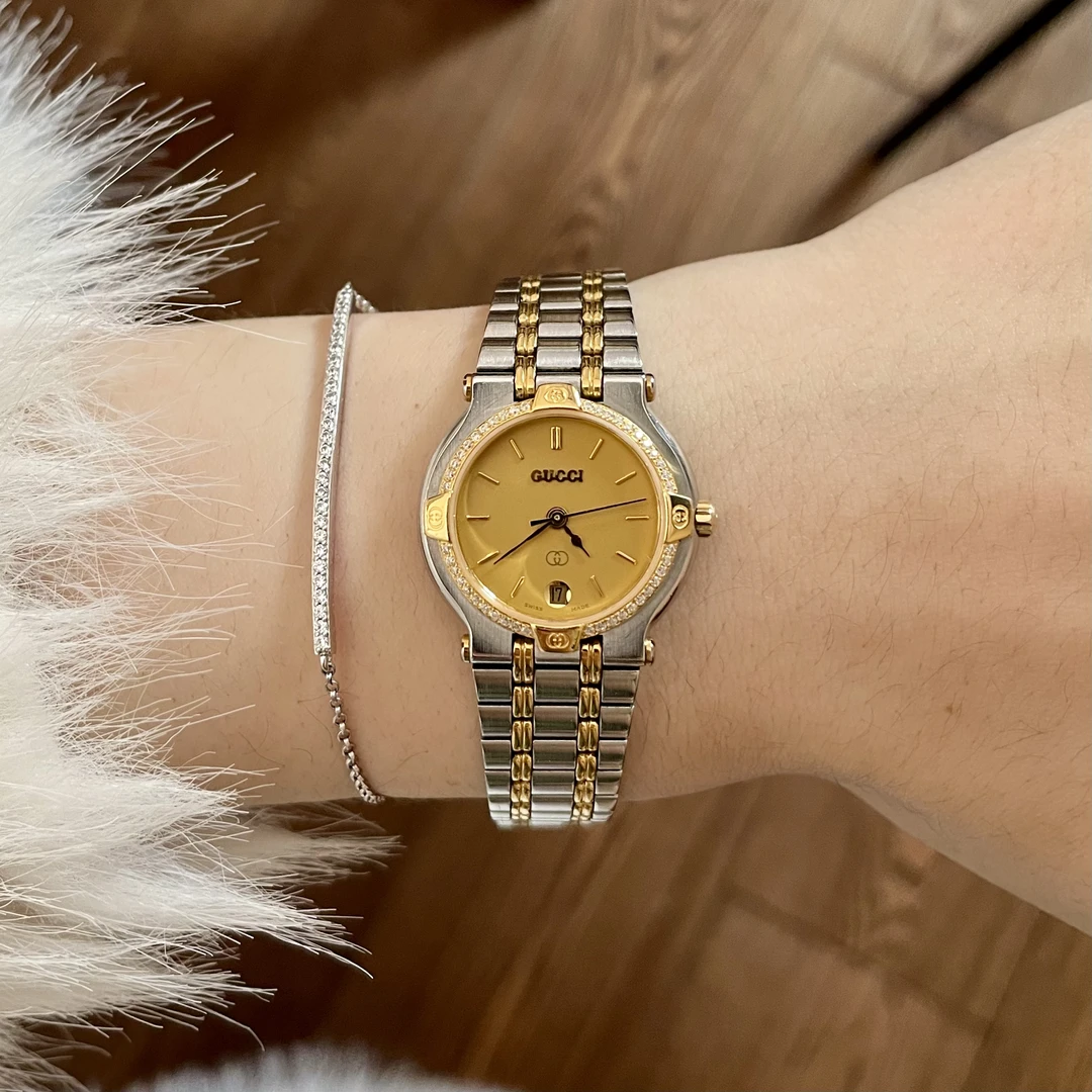 95新 GUCCI/古驰 Vintage 中古手表/石英表/后钻/表径23/GC035