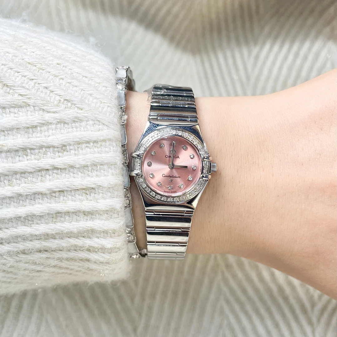 95新 Omega/欧米茄 粉盘/星座系列/石英/OM342/23盘