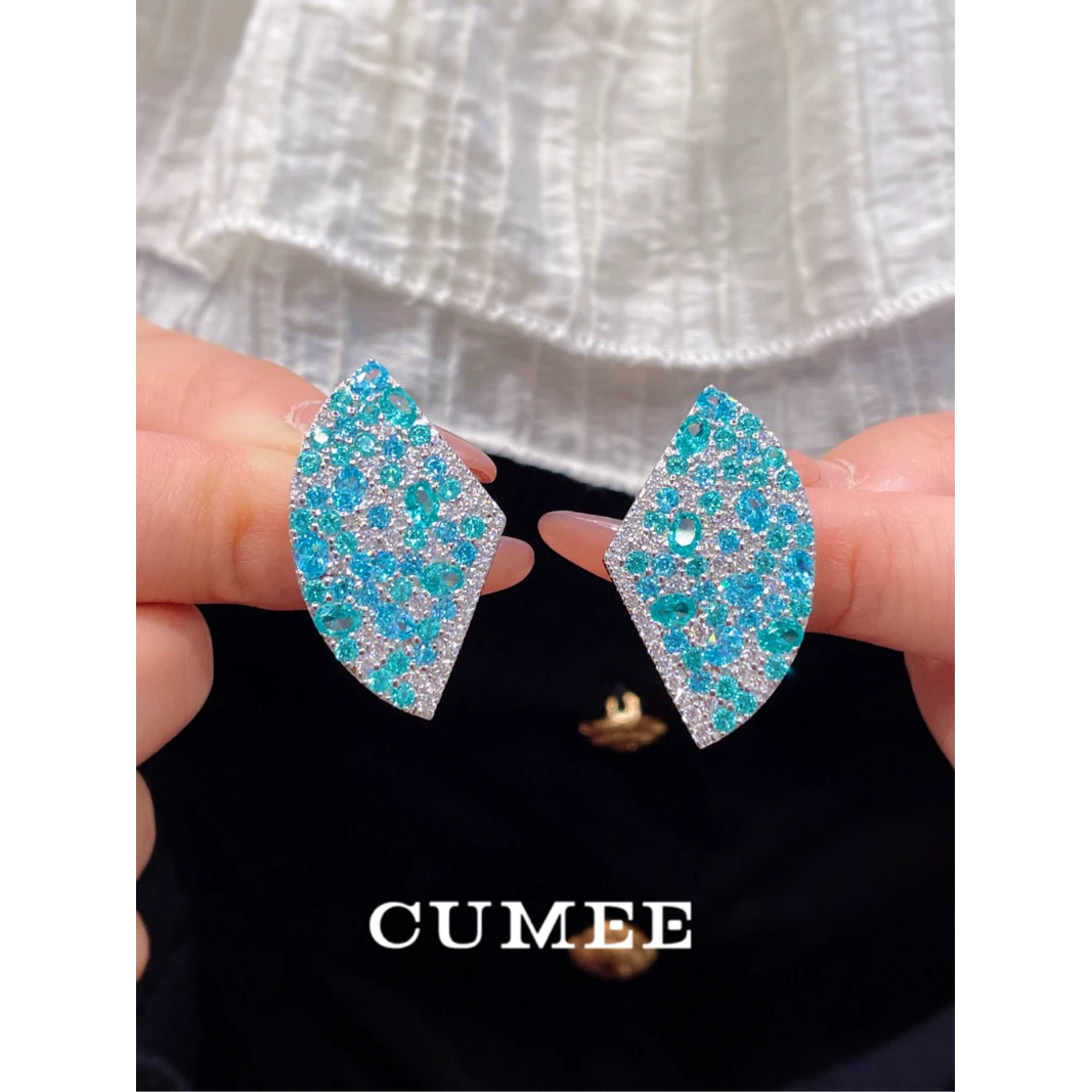 925银耳饰 夏日轻奢地中海风个性帕拉色耳钉 银镀金