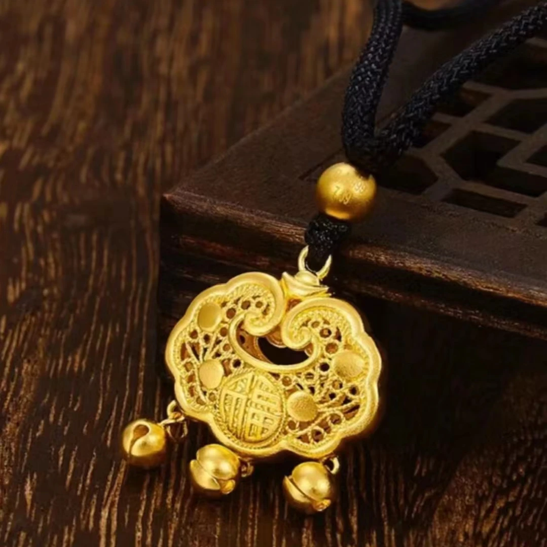 【老板专属】足金999黄金福字平安锁包@3671