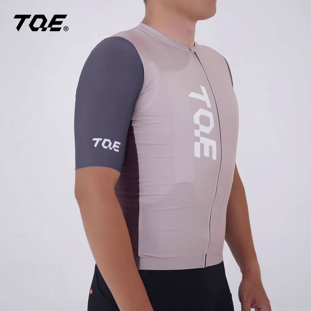 TQE拼色男款透气骑行短袖速干户外运动休闲薄网红骑行服夏秋季