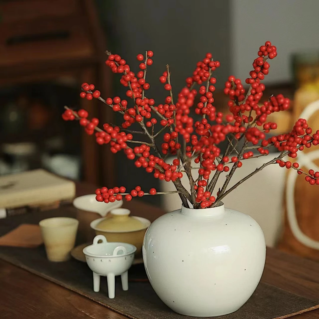 A级冬青龙年鲜花装饰青轻微掉果纳福果实感云南新鲜鲜切枝