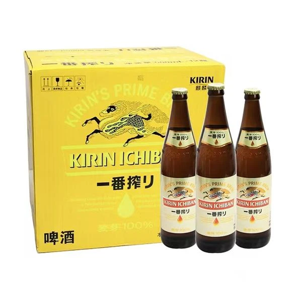 麒麟 11°P一番榨啤酒 600ml*12瓶/箱