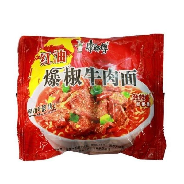 康师傅 红油爆椒牛肉面 106g/包