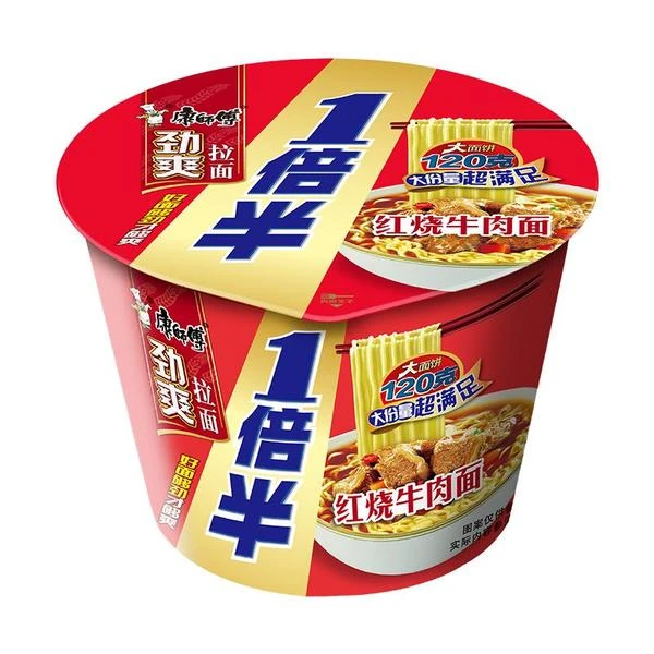 康师傅 劲爽1倍半红烧牛肉面 146g/盒