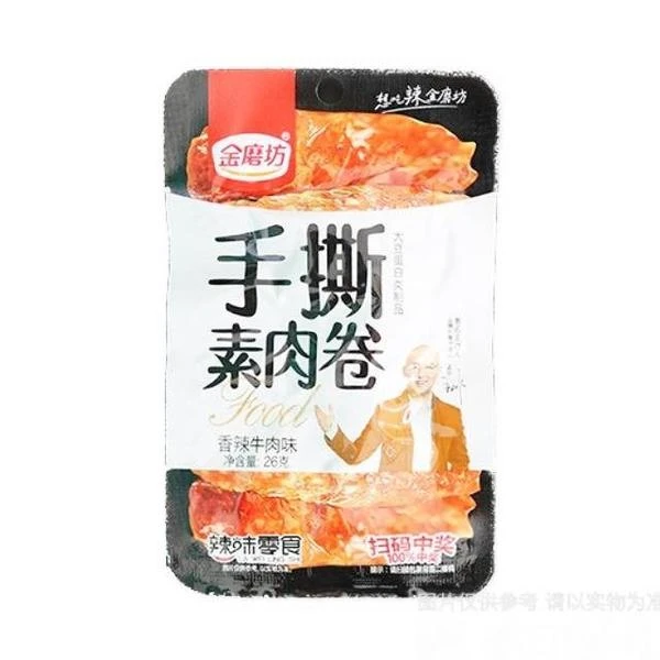 金磨坊 手撕素肉卷香辣牛肉味 26g/袋