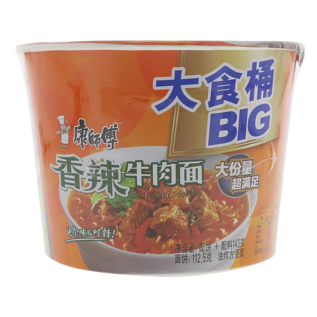 康师傅大食桶香辣牛肉面143g