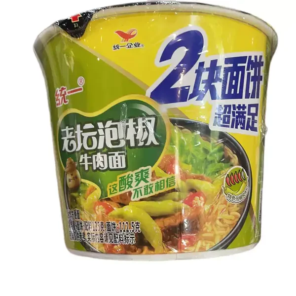 统一老坛泡椒牛肉面135g/桶