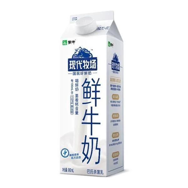 现代牧场 全脂高钙鲜牛奶 960ml/盒