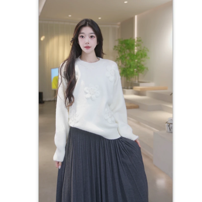 Basic House/百家好新款时尚百搭减龄长袖毛衣  B0824B5K082