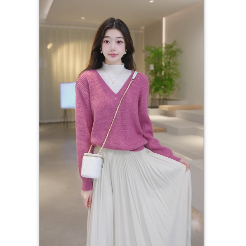 Basic House/百家好新款时尚百搭减龄长袖毛衣B0824B5H312