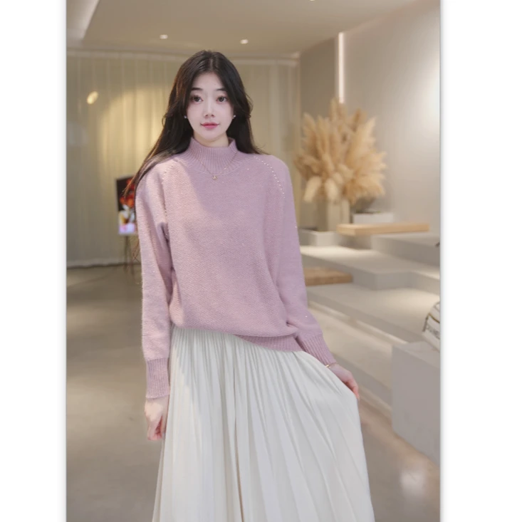 Basic House/百家好新款时尚百搭减龄长袖毛衣 B0824B5K692