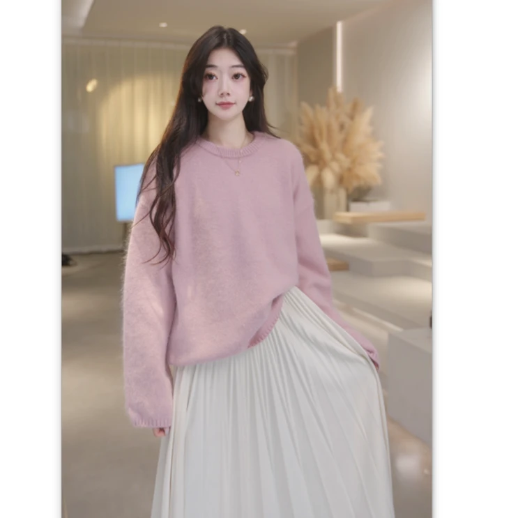 Basic House/百家好新款时尚百搭减龄长袖毛衣 B0824B5L122