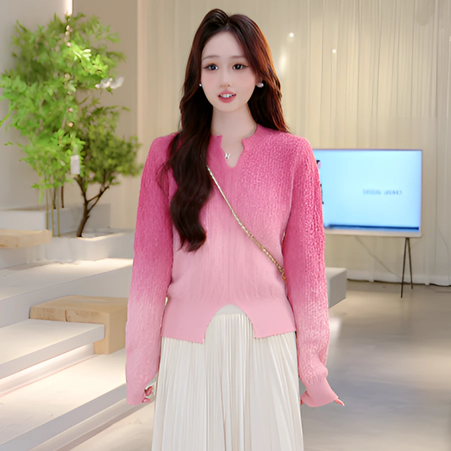 Basic House/百家好ZZ新款百搭减龄长袖针织衫 B0824B5E162