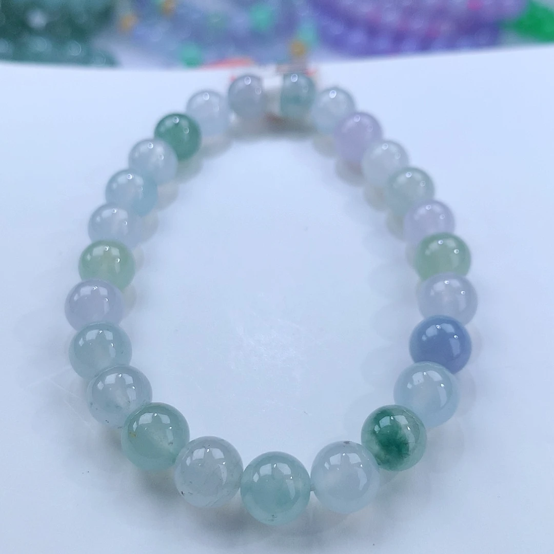 翡翠手链未镶嵌卡7mm