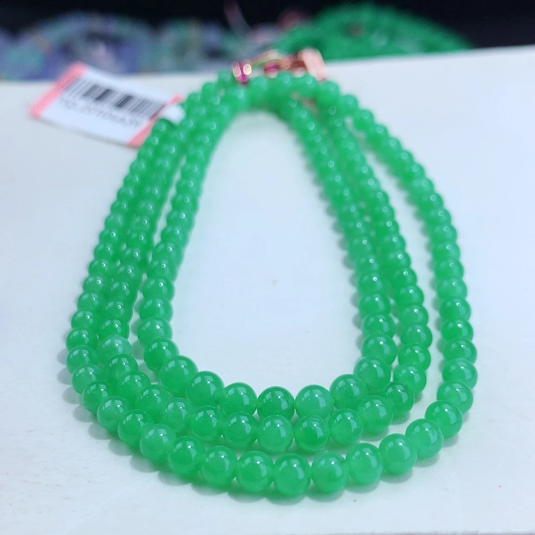 翡翠手链未镶嵌卡3.8-4.5mm