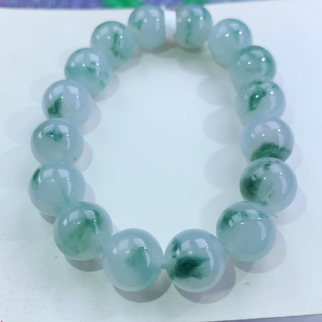 翡翠手链未镶嵌卡12.6mm