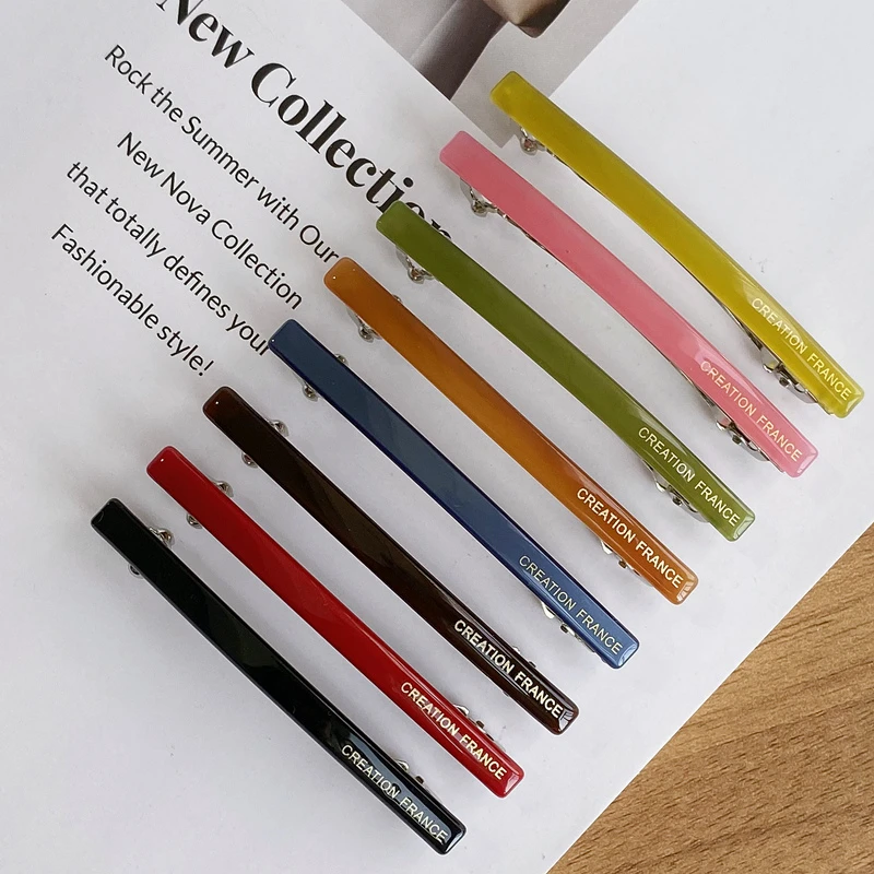 韩国FRANCE侧边夹碎发夹 糖果色一字夹小号发卡弹簧夹刘海夹顶夹