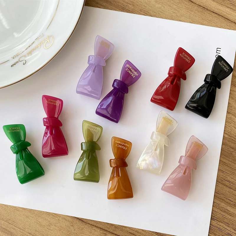 韩国France小号彩色蝴蝶结刘海夹侧边夹法式气质少女心可爱碎发夹