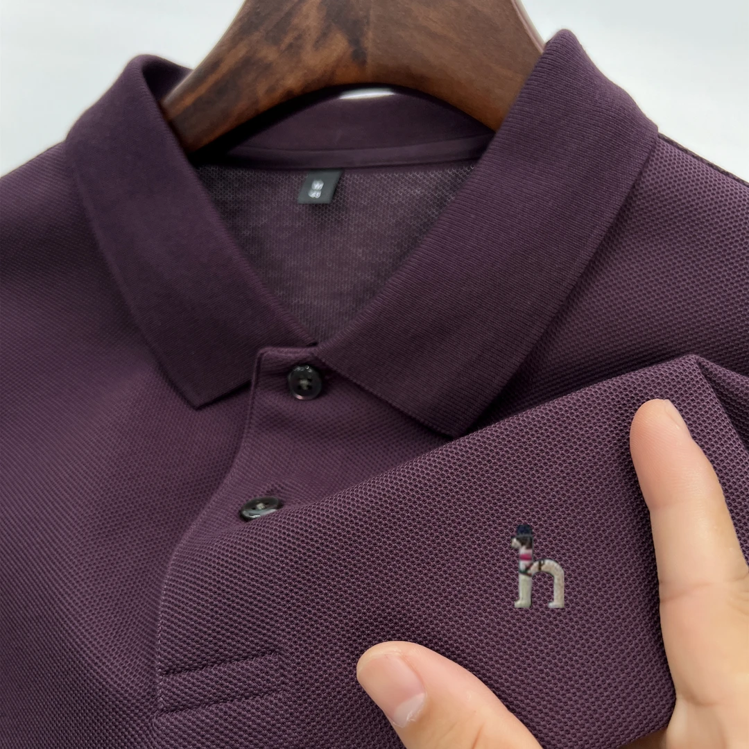 【海外专柜】英伦轻奢正品花标刺绣男士长袖纯棉POLO衫高档t恤衫
