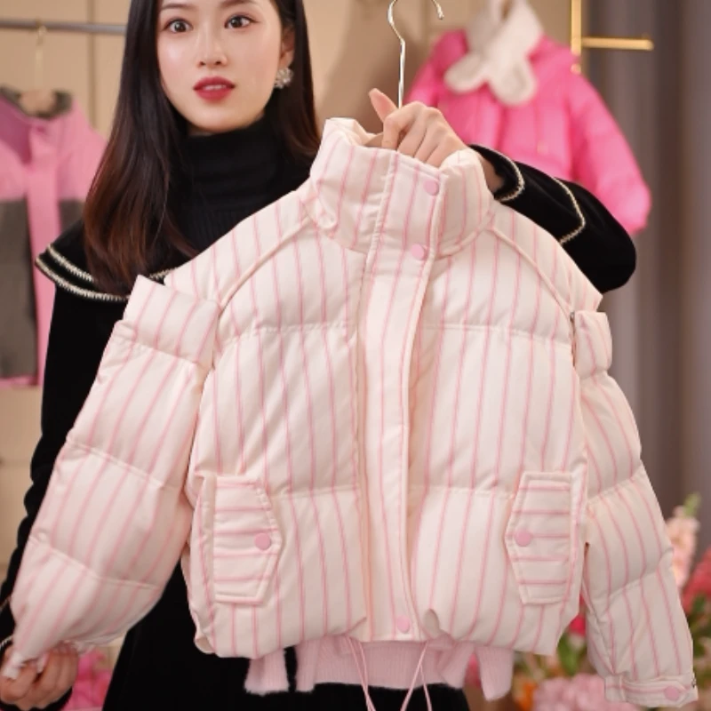 〖联名款〗儿童羽绒服*订制2023冬款中大童韩版条纹羽绒服1986