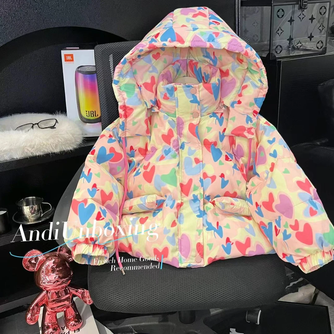 反季·〖ANDI〗订制冬季新款女童爱心洋气连帽亲子羽绒服2553