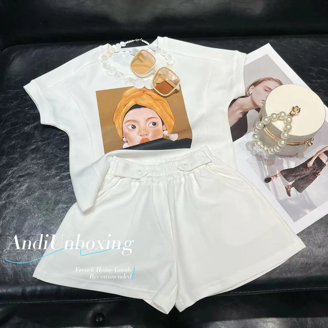 〖ANDI〗订制夏季新款女童短袖套装中大童短裤套装2438