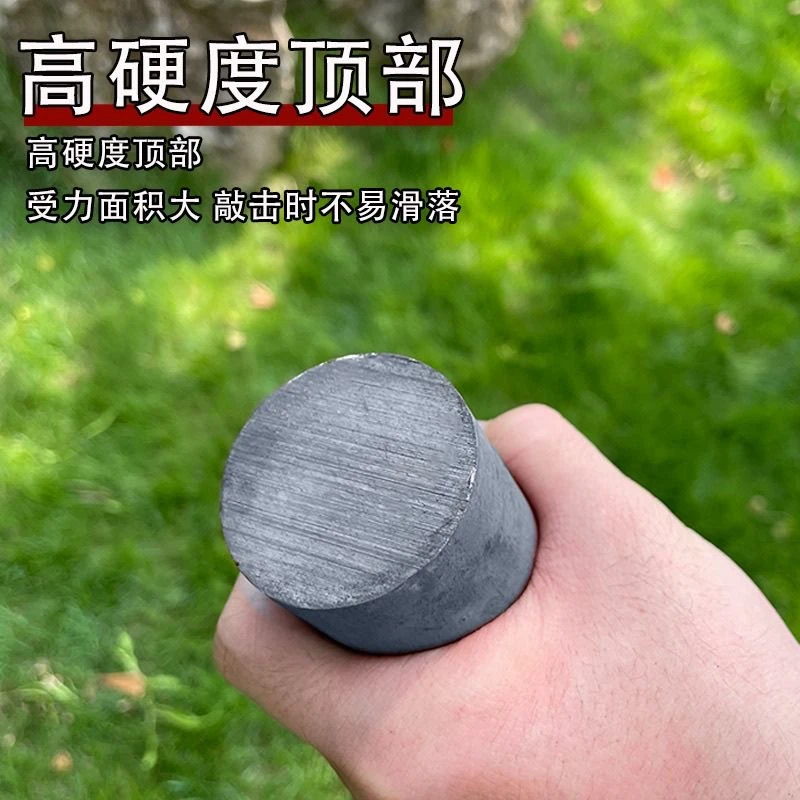 全钢锻打家用柴尖头尖加重柴尖分裂劈木尖户外劈柴劈桩工具打木桩