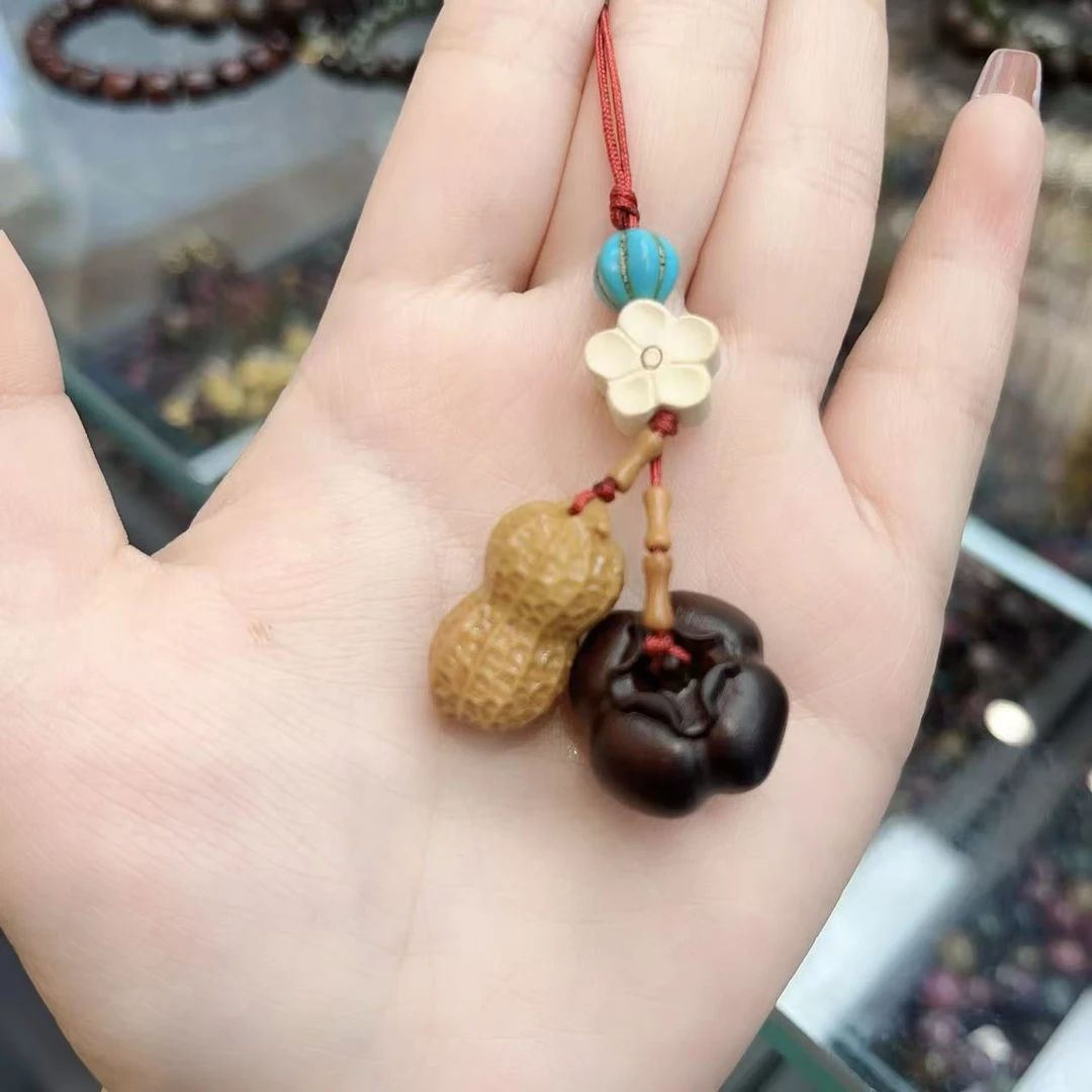 血檀橄榄竹节好柿发生柿柿如意手机挂FZ102626