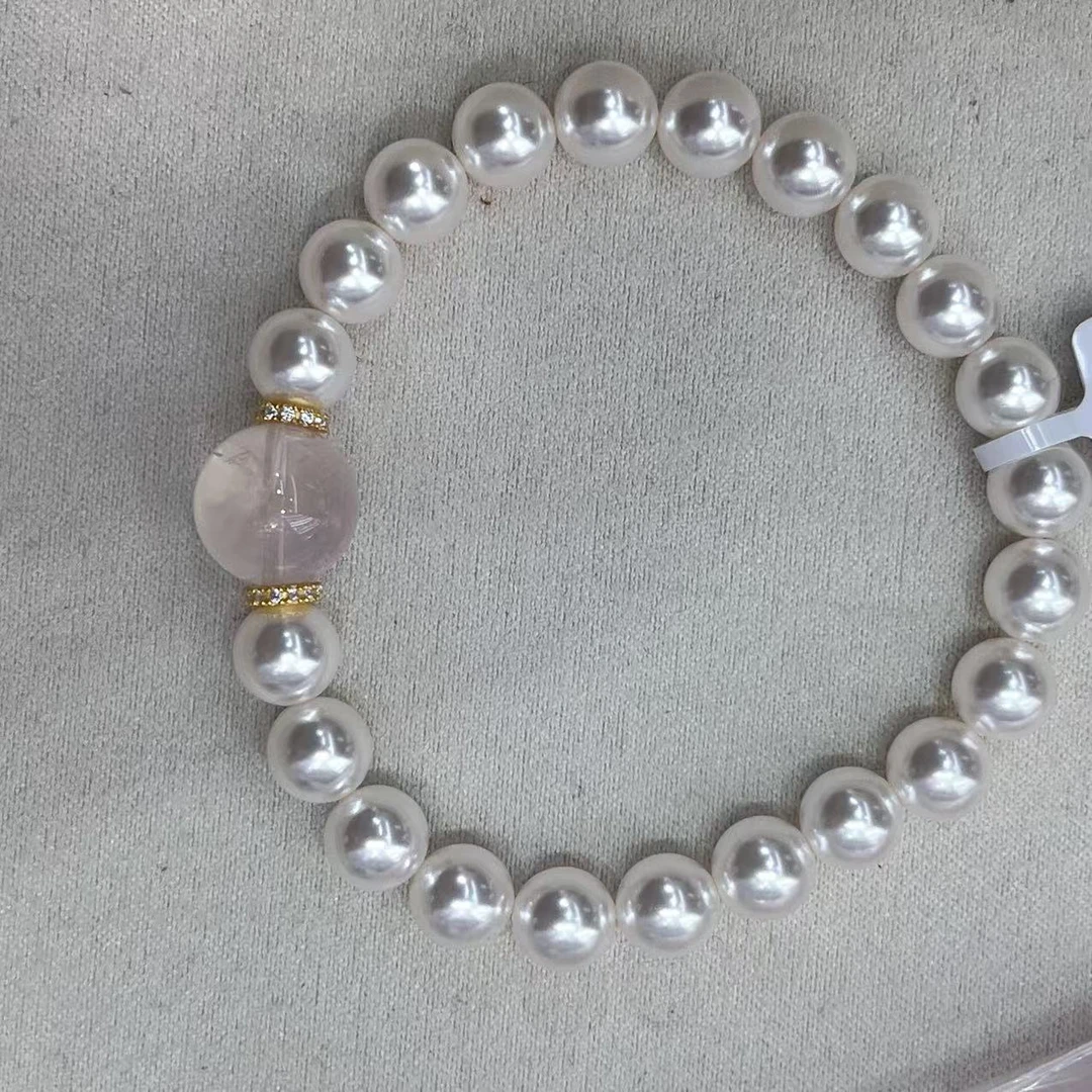 925银仿珍珠手链 粉水贝珠手串8mmDZ111236