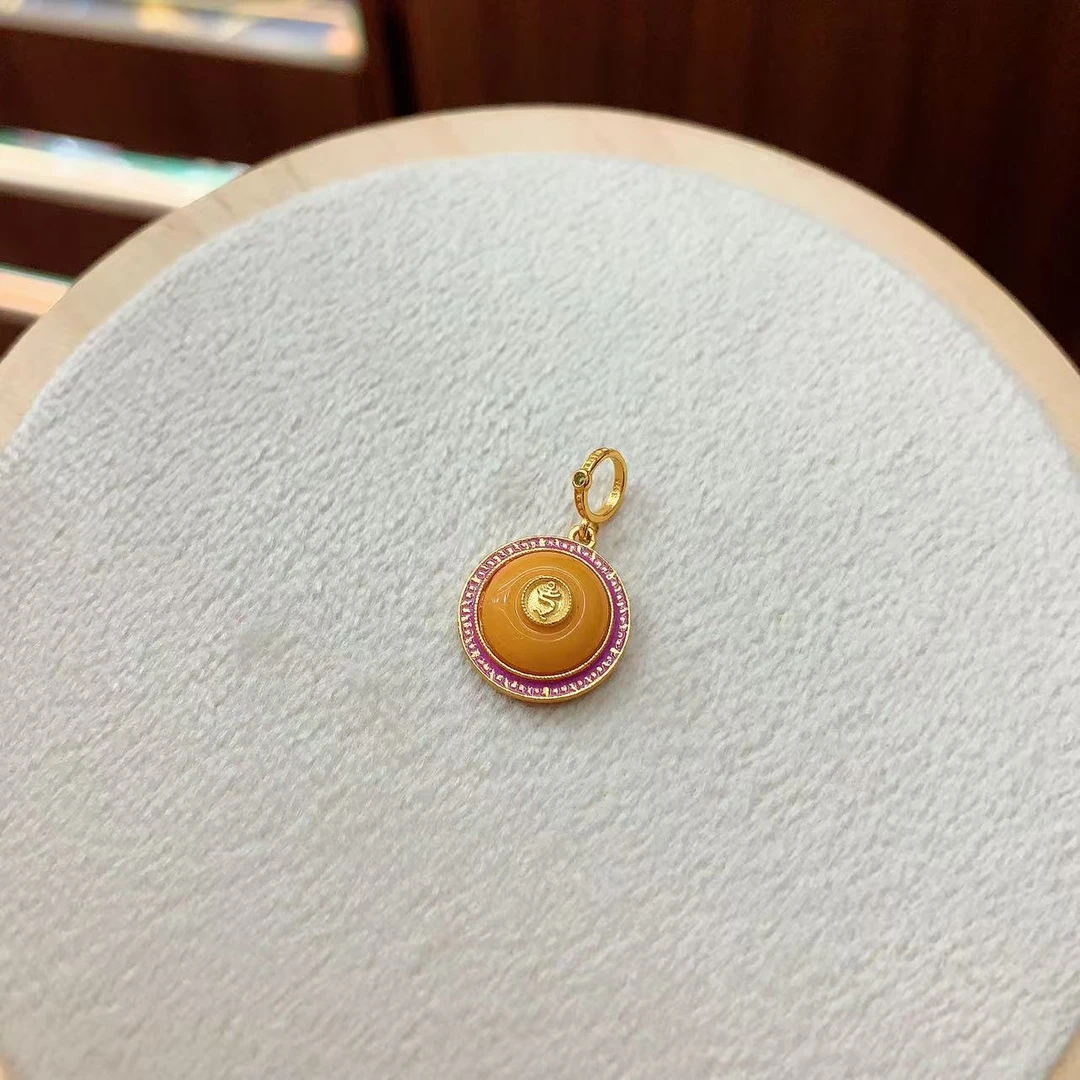 天然蜜蜡绿度母吊坠（赠链）s925银YQ102228