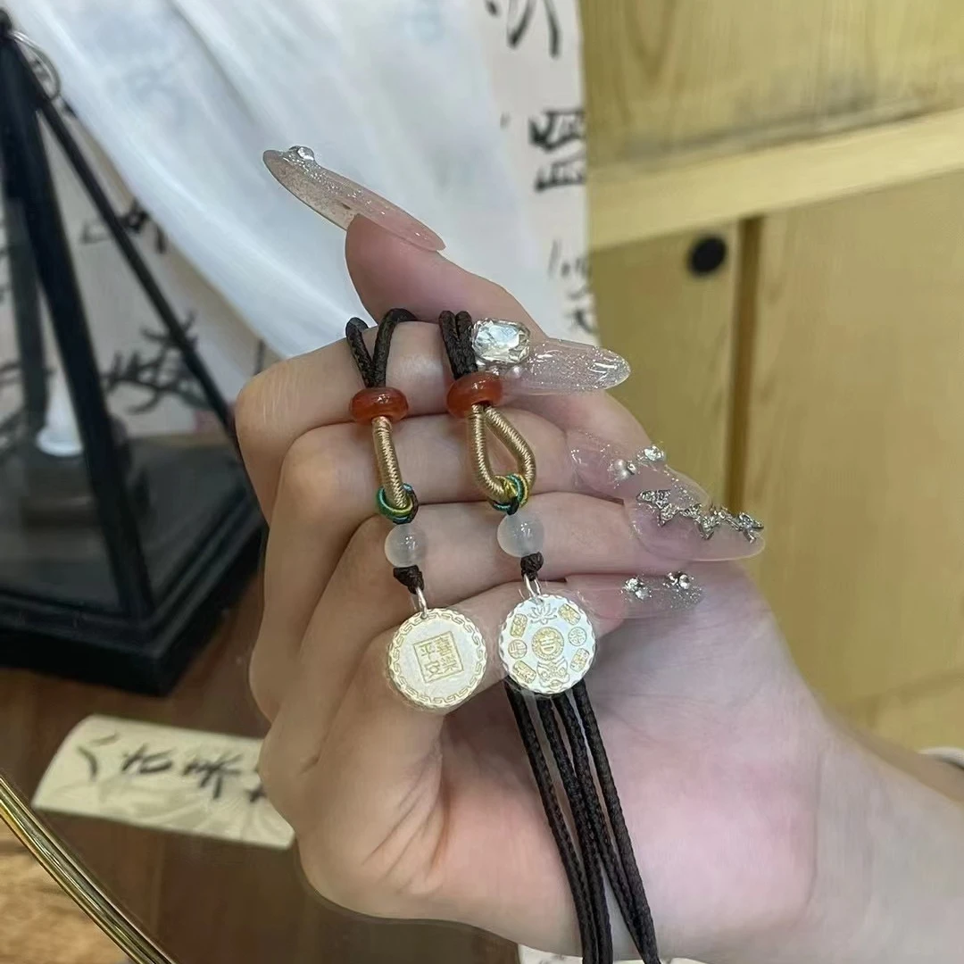 吊坠925银布艺 s925银吉言编绳项链ZT111015