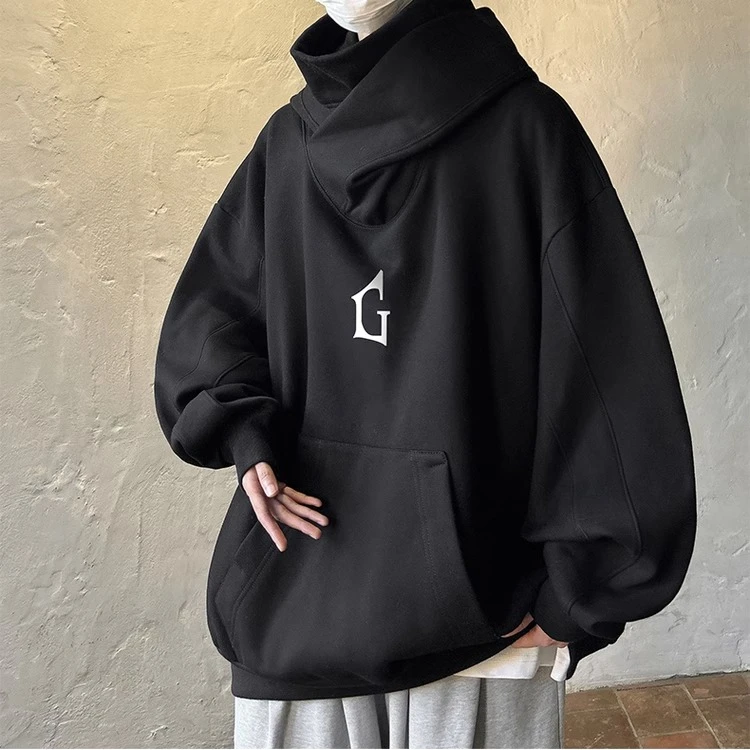 加肥大码300斤i人社恐忍者立领学生男秋冬加绒美式潮牌重磅澜外套