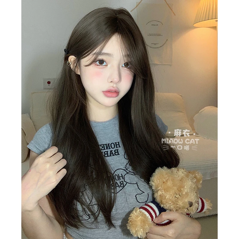 假发女日常网红长发lolita自然八字刘海jk全头套式【麻衣】