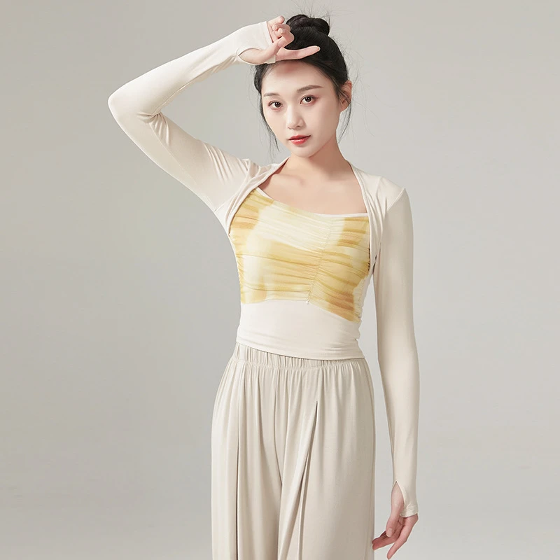 YoYo 现代舞成人长袖上衣舞蹈服春秋2024古典舞练功形体服女