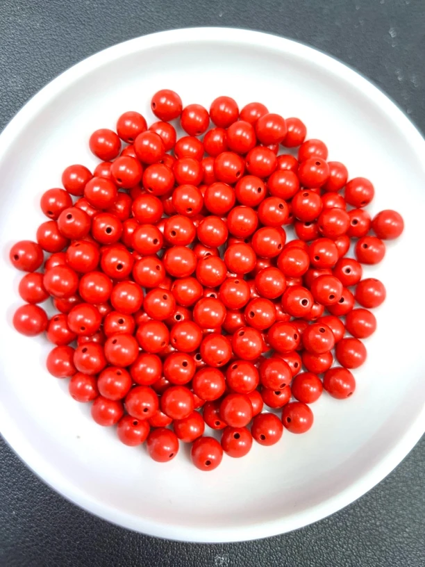 天然辰砂天然珠宝玉石 红砂Y1776 6MM 50颗（赠弹力绳）