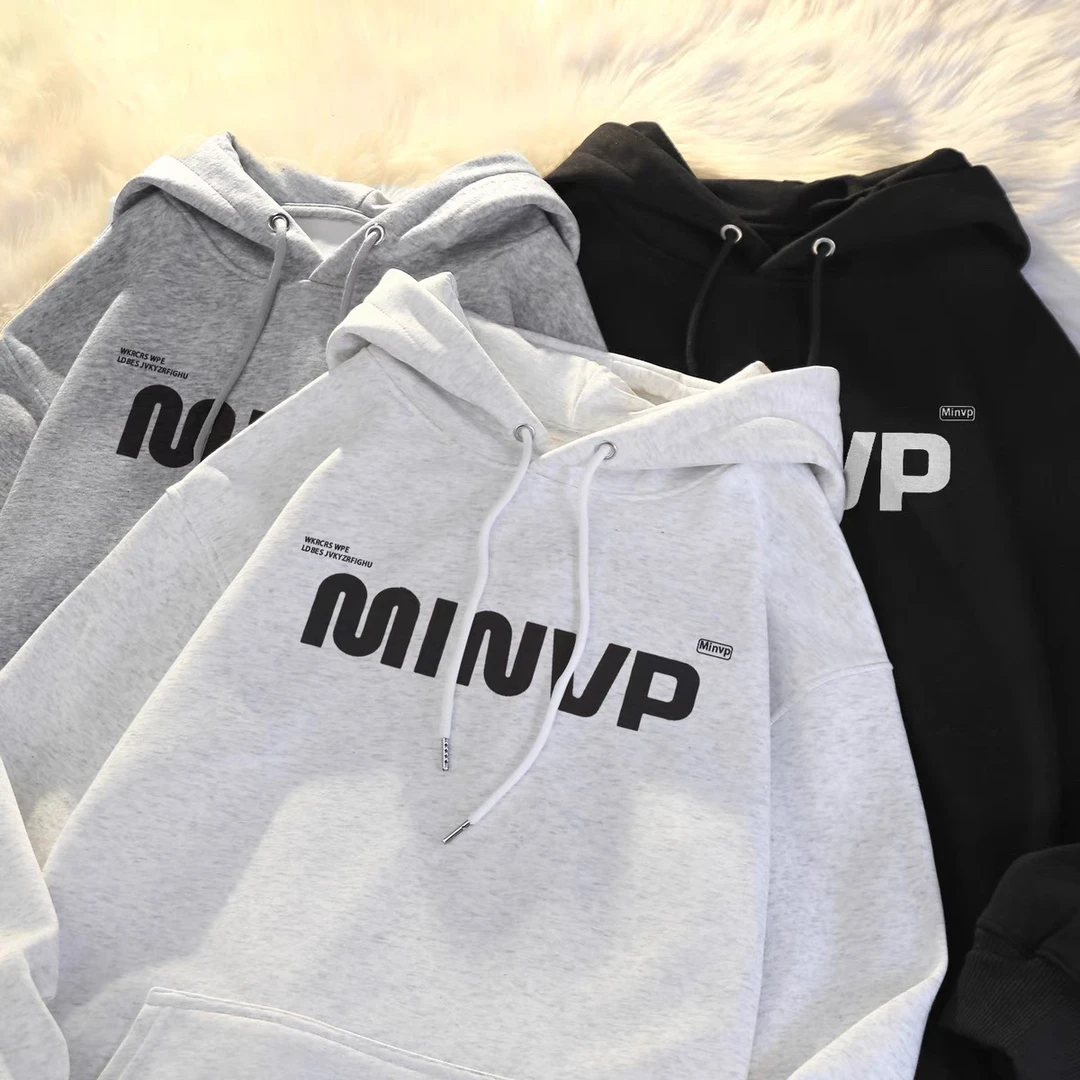 （塔苏）新款连帽加绒加厚卫衣百搭款7250