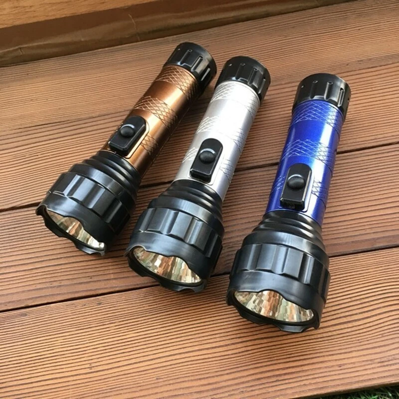 装2节1号干电池手电筒强光家用应急老式怀旧节能防水防摔电筒