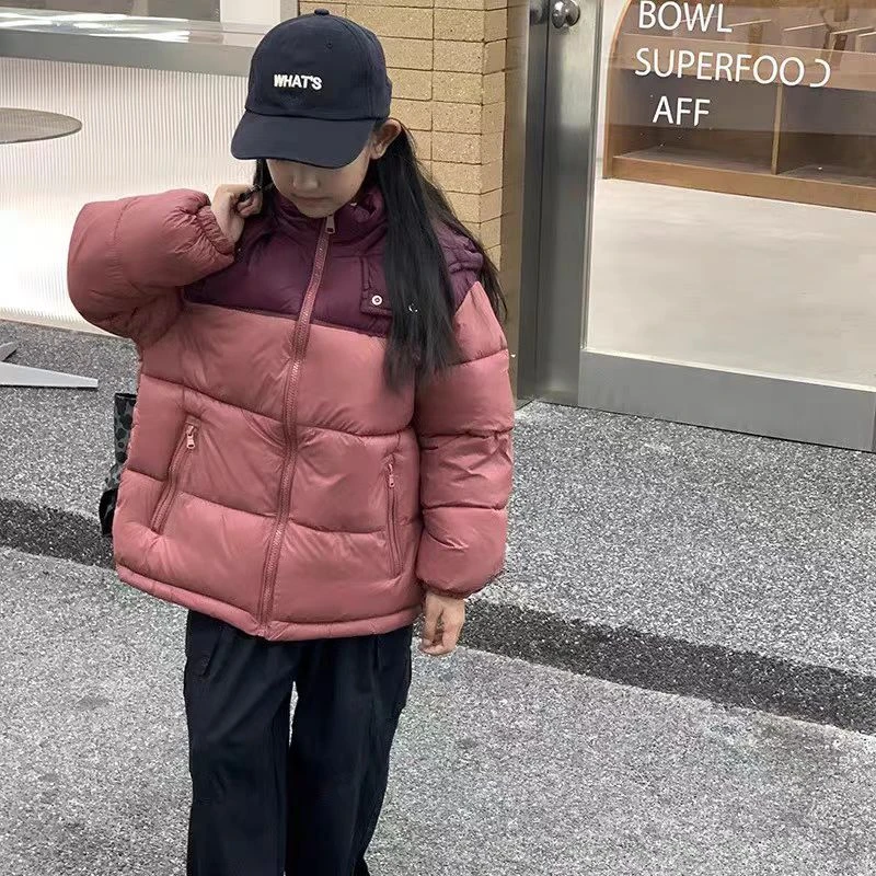 #h124儿童棉服新款石墨烯中大童拼接短款百搭外套 T