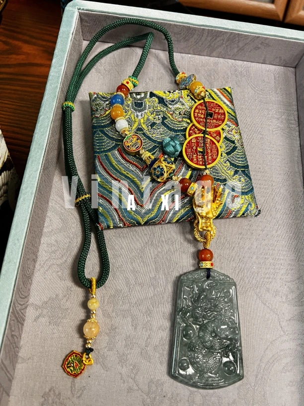 铜合金吊坠 1094新中式龙牌吊坠铜钱币项链