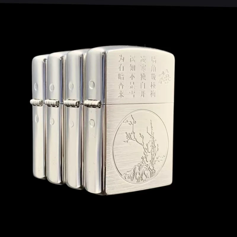 ZORRO佐罗镀银煤油打火机礼盒大套梅兰竹菊