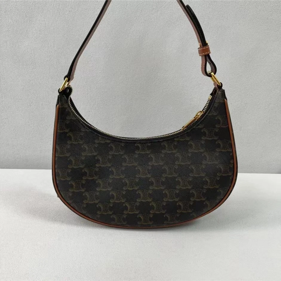 99新 Celine/思琳 腋下包 凯旋门老花约会手提包月牙包大容量中号