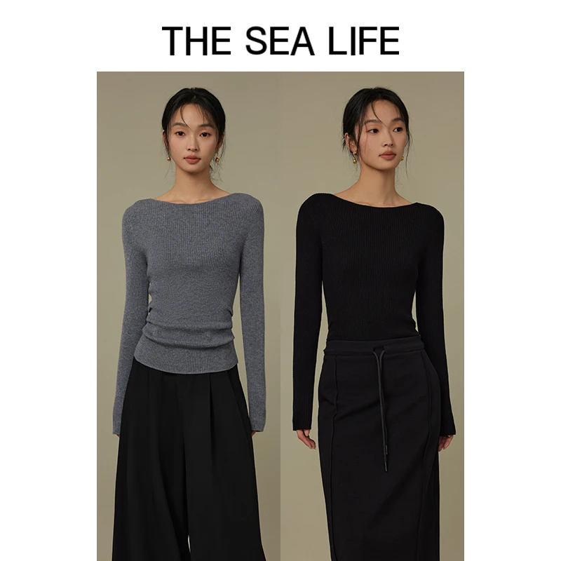 欧海一生 24秋季绵羊毛显瘦极简大弹力打底衫thesealife170161